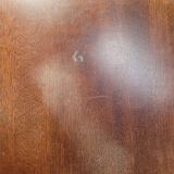 Hi-Fi cabinet in wood, brushed aluminum, smoked glass - 1970s