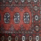 Vintage wool and fringe rug with Turkman design Tekke 103x65cm