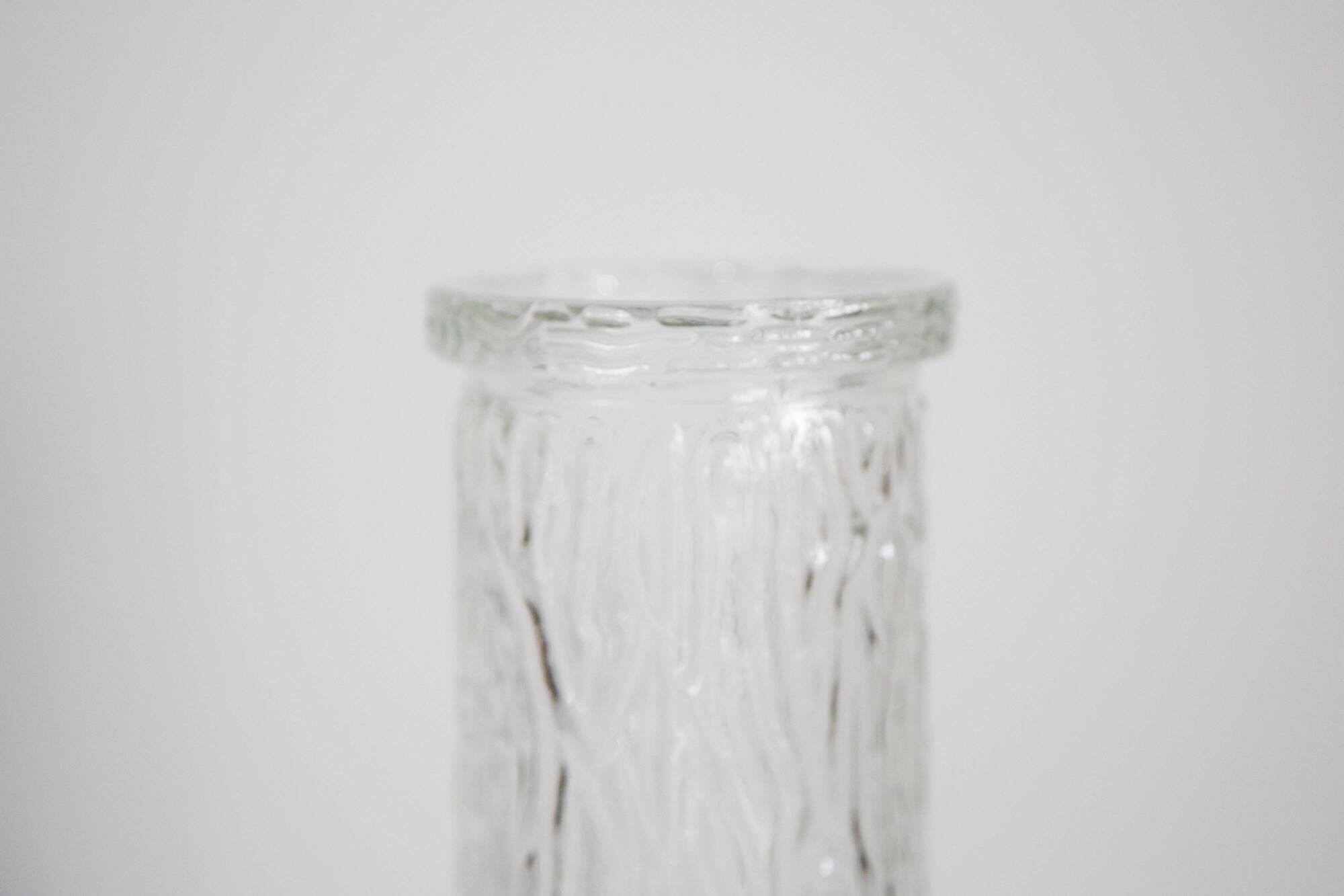 Vintage mid-century transparent Oberglass vase, rock crystal, Austria, 1970s.