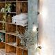 Factory locker cabinet, wood and green
