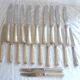 Set of 12 dessert knives/9 table knives, silver plated, violin model
