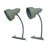 Paire de petites lampes de bureau années 50