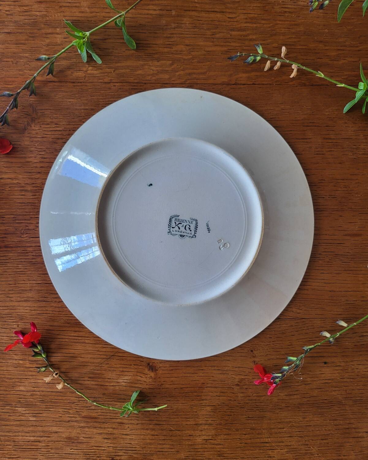 Old Earthenware Plate KG Lunéville model Brienne