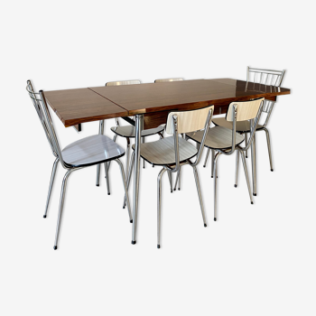 Table en formica & 6 chaises
