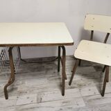 Vintage school desk and chair set, from Spain