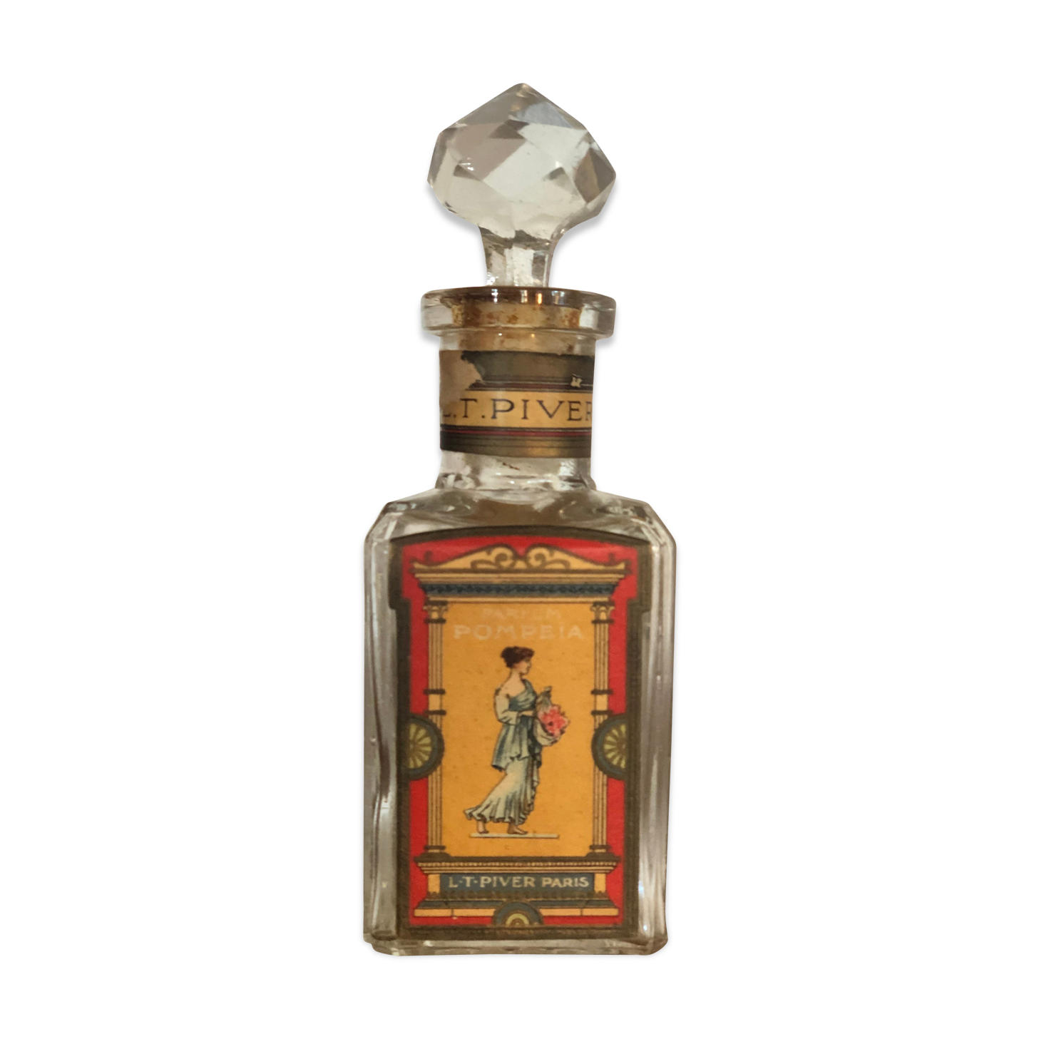 Old flacon with louis-toussaint piver Pompeia box 1907 empty year