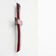 Red glazed ceramic Cross by Vandeweghe for Amphora, Belgium, ca. 1960
