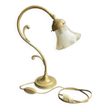 Lampe de table – Laiton doré et verre moulé