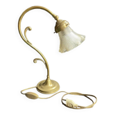 Table lamp – Golden brass and molded glass
