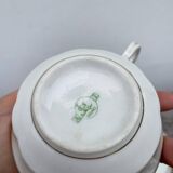 Pair of Limoges porcelain cups with gold trim