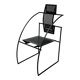 Postmodern black Quinta chair in perforated metal by Mario Botta for Alias, 1980s.