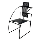 Chaise postmoderne Quinta en métal perforé noir par Mario Botta pour Alias, années 1980