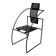 Postmodern black Quinta chair in perforated metal by Mario Botta for Alias, 1980s.