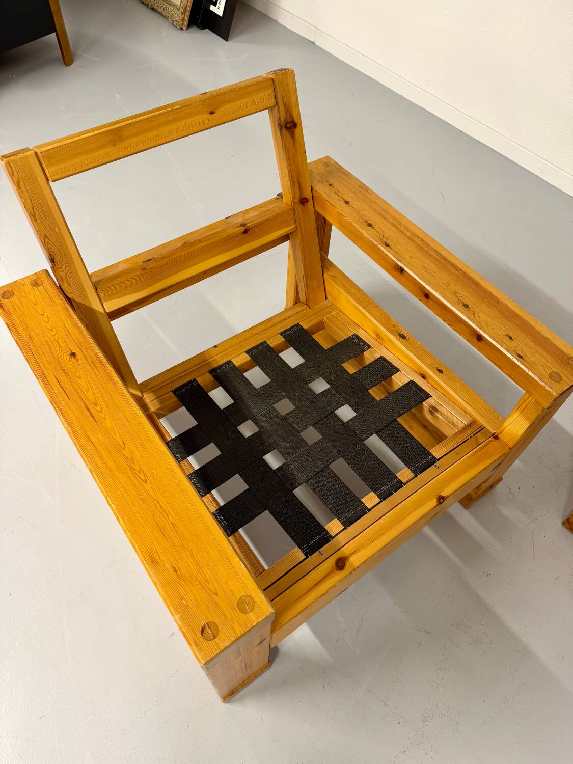Set of 2 Swedish design pine armchairs by Roland Wilhelmsson, 1970s