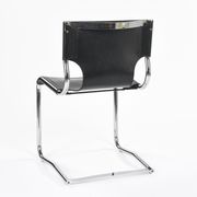 Chaises en cuir noires par Carlo Bartoli
