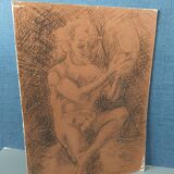 Charcoal on coppered sheet