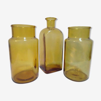 Trio of pharmacy bottles