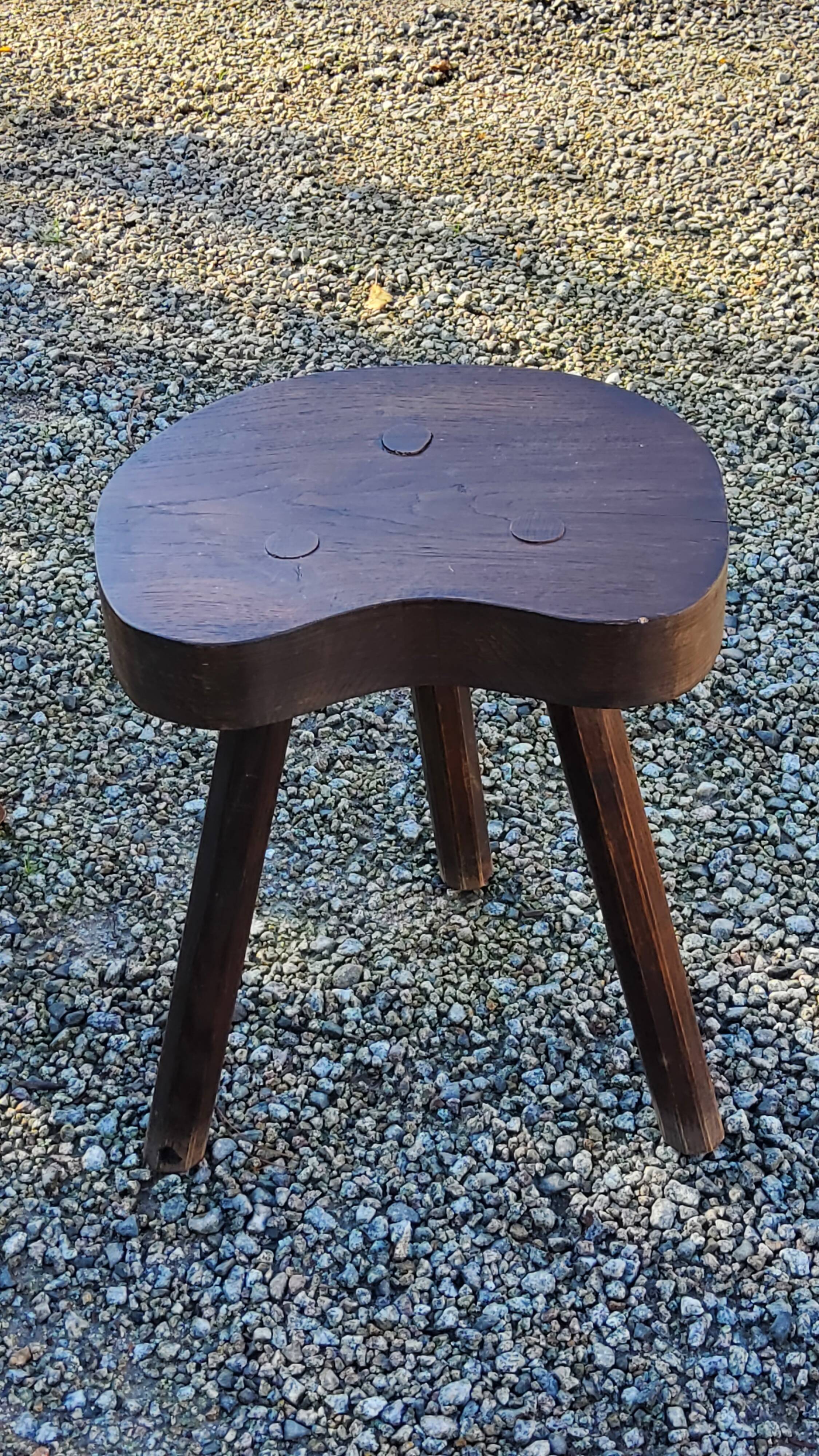Pair of vintage shepherd stools in solid oak