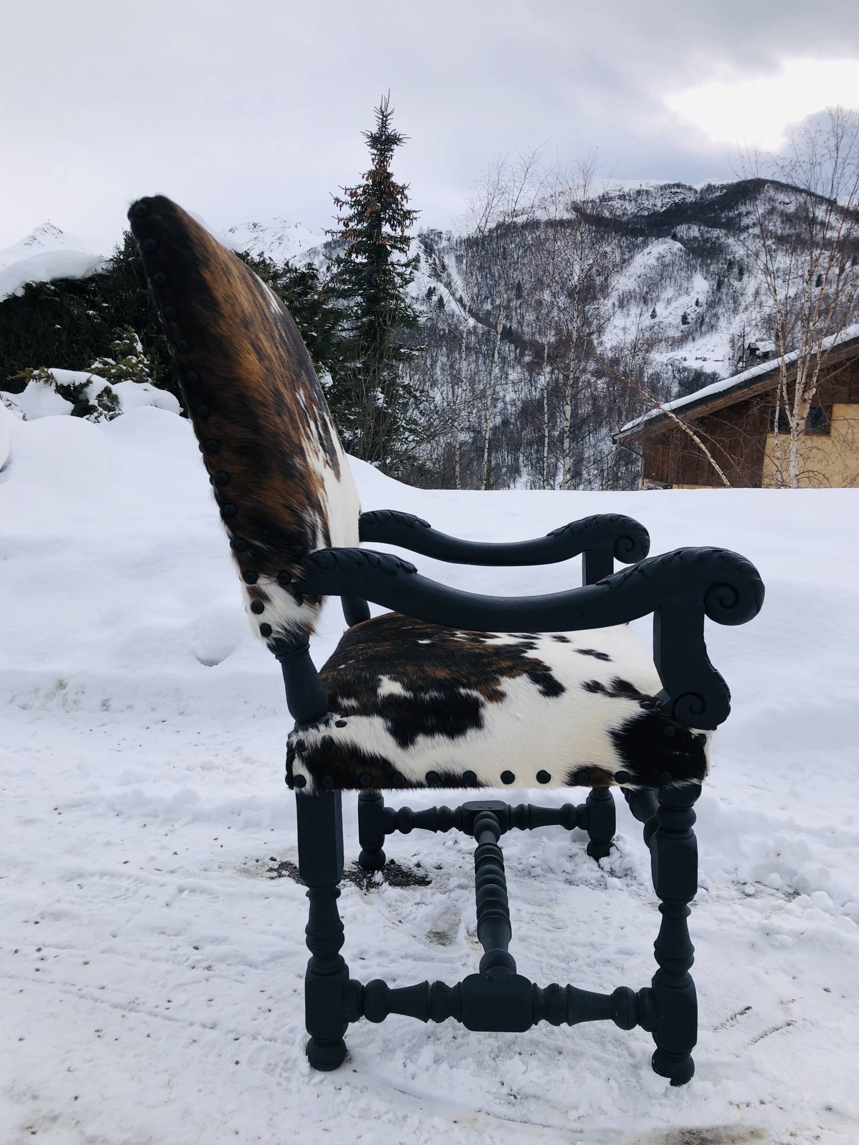 Cowhide armchair