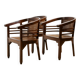 Beech and rattan armchair