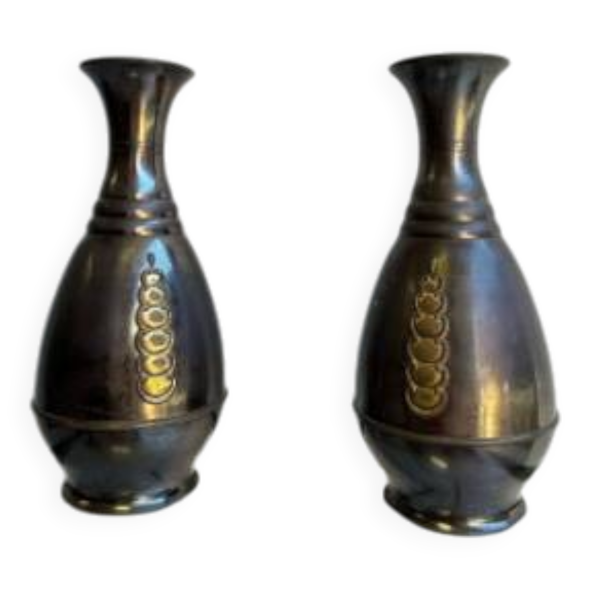Pair of Art Deco copper vases – 1930s