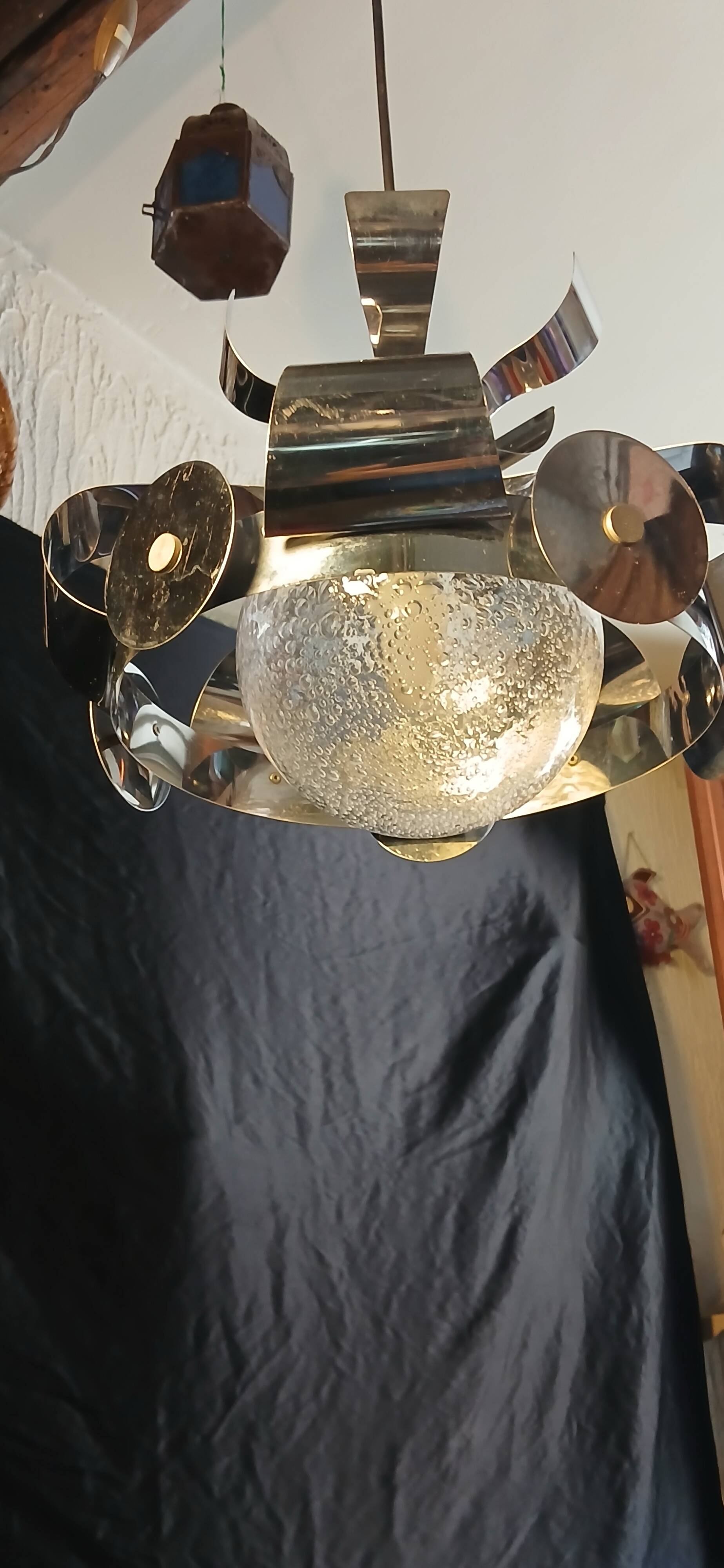 Lustre chrome  italien Space Art 70