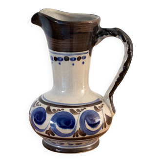 Vintage Ceramic Pitcher Vase, Handmade West German Pottery From The 1970s