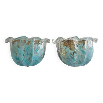 Pair of shell wall lights in Murano