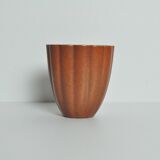 Crackle glaze porcelain vase, gold and orange-brown on grey, Denmark 1930s