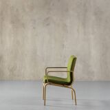 Bentwood chair in green upholstery Bill Stephens style, Denmark, 1970s