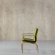 Bentwood chair in green upholstery Bill Stephens style, Denmark, 1970s
