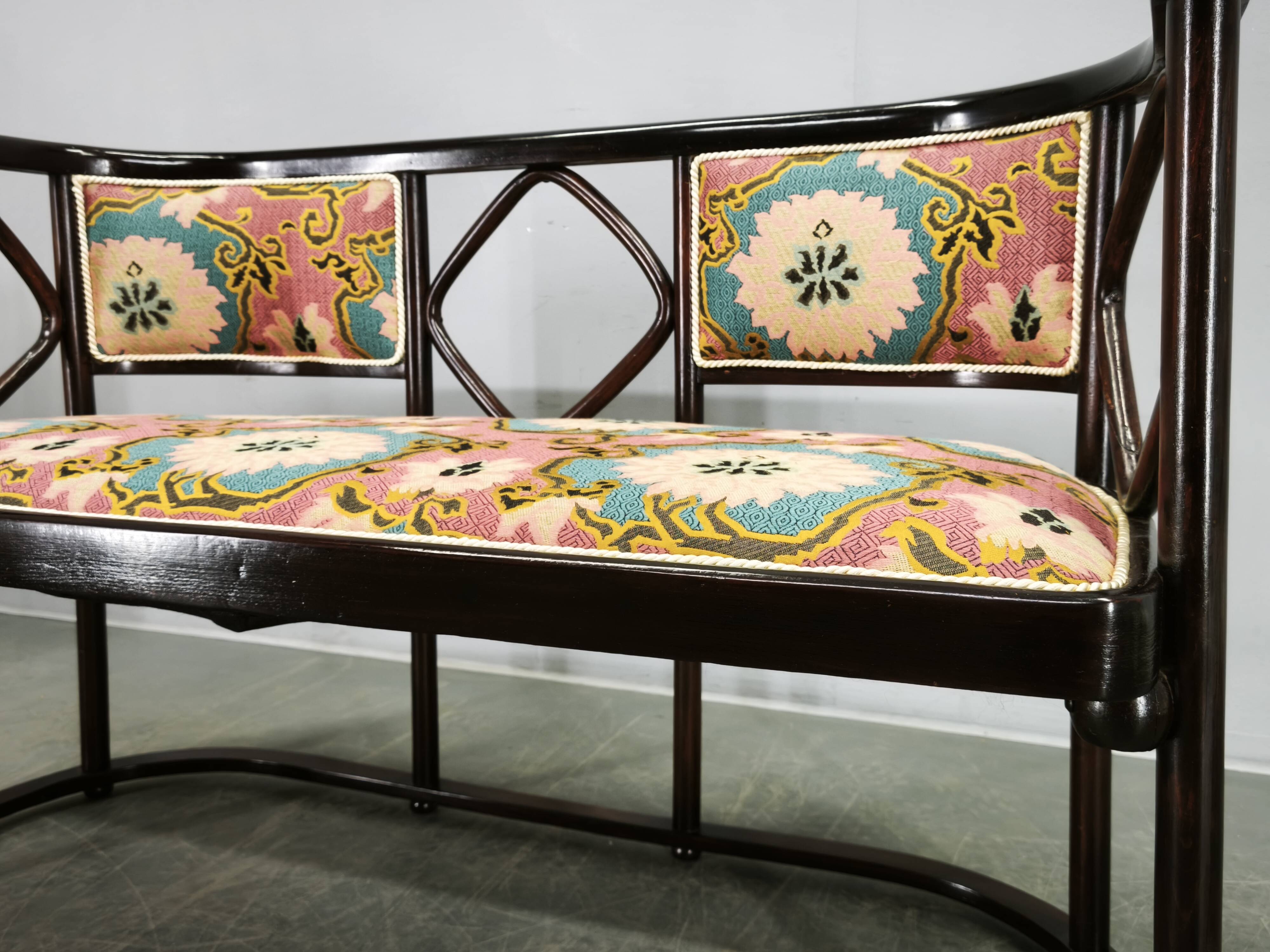 Josef Hoffmann Style Fledermaus Art Nouveau Sofa, 1930s