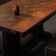 Solid oak table with marquetry, France, circa 1940.