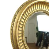 Large Round Wooden Butler Mirror Convex Mirror Witches Eye Gold