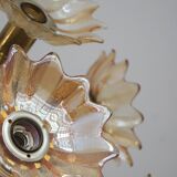 Plafonnier Mid-Century en Laiton et Verre de Sische Leuchten