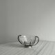 Vintage glass and silver metal sugar bowl