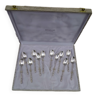 Box of 12 silver metal teaspoons