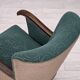 1950s, Danish armchair, original green/beige furniture wool, beech wood.