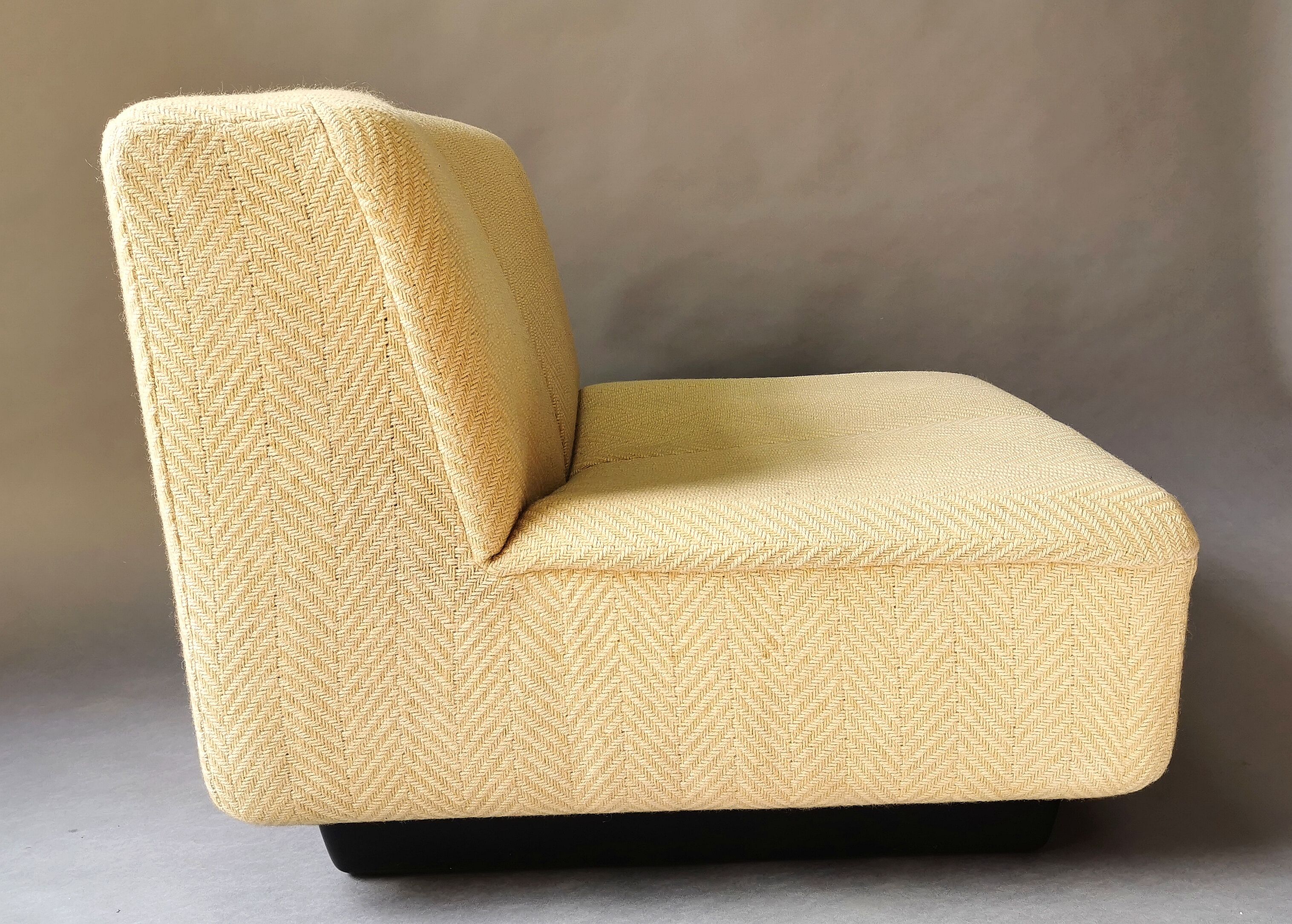 Beige low chair 70s-80s