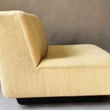 Beige low chair 70s-80s