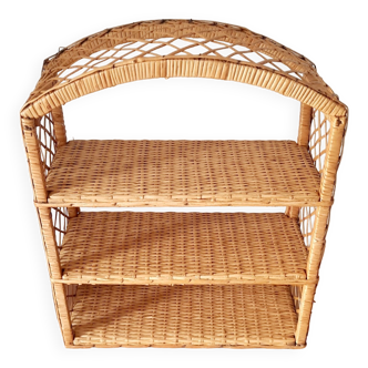 Wall shelf in wicker and rattan