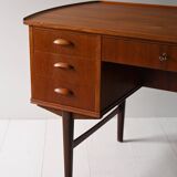 Vintage Danish Teak Desk with Bookshelf