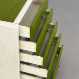 Beige Wood and Green Varnish Bedside Tables, Norway, 1960s, Set of 2