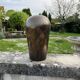 Art Deco vase in brass with geometric patterns