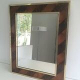 Mirror in wood and brass marquetry