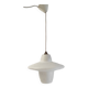 UFO pendant light in etched glass - 50s/60s