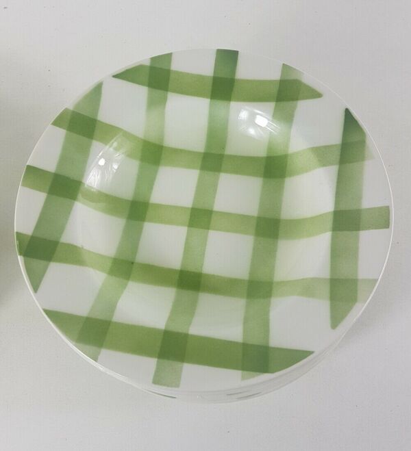 Lot de 11 assiettes creuses en faïence de Moulin des Loups Orchies modèle nappe