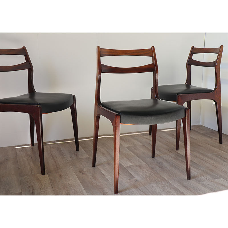 Series of 4 Scandinavian teak chairs 1960