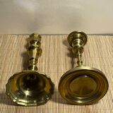 Duo de bougeoirs en laiton