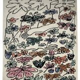 Tapis en laine tissé à la main d'occasion